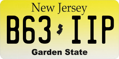 NJ license plate B63IIP