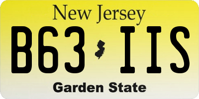 NJ license plate B63IIS