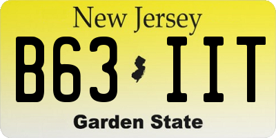 NJ license plate B63IIT