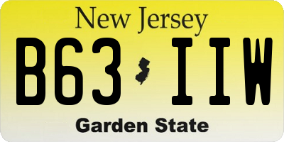 NJ license plate B63IIW