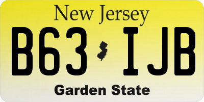 NJ license plate B63IJB