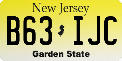 NJ license plate B63IJC