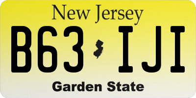 NJ license plate B63IJI