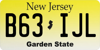 NJ license plate B63IJL