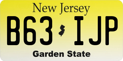 NJ license plate B63IJP