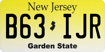 NJ license plate B63IJR