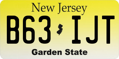 NJ license plate B63IJT