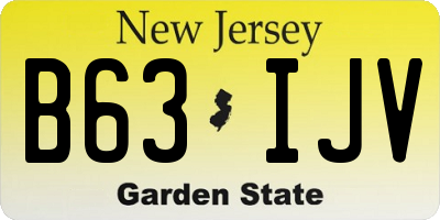 NJ license plate B63IJV