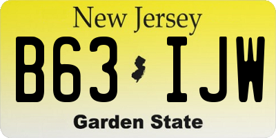 NJ license plate B63IJW