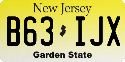 NJ license plate B63IJX