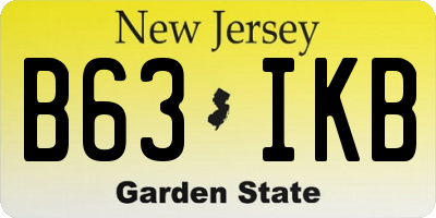 NJ license plate B63IKB