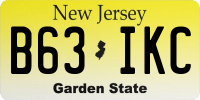 NJ license plate B63IKC