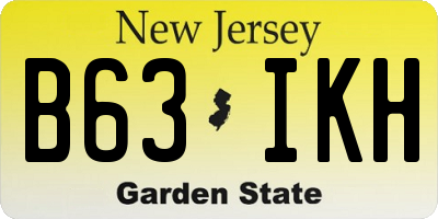 NJ license plate B63IKH