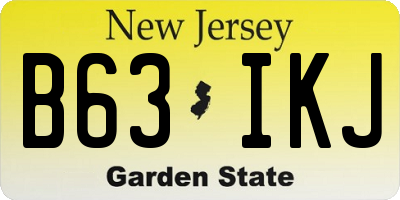 NJ license plate B63IKJ