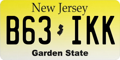 NJ license plate B63IKK