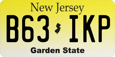NJ license plate B63IKP