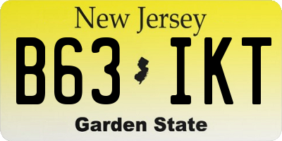 NJ license plate B63IKT