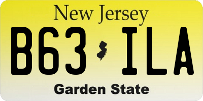NJ license plate B63ILA