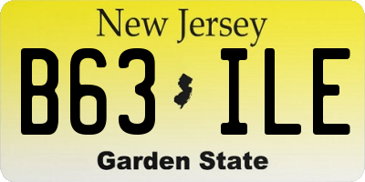 NJ license plate B63ILE