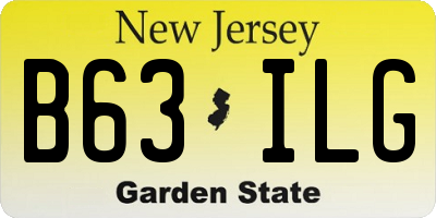 NJ license plate B63ILG