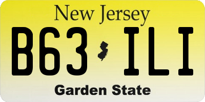 NJ license plate B63ILI
