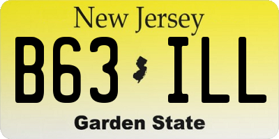 NJ license plate B63ILL