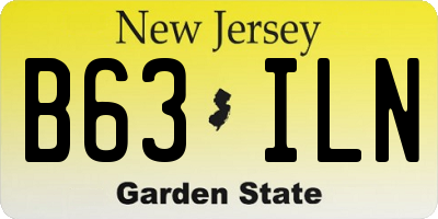 NJ license plate B63ILN