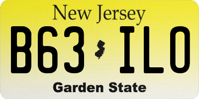 NJ license plate B63ILO