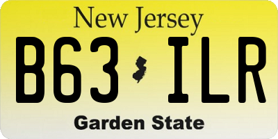 NJ license plate B63ILR