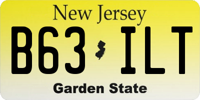 NJ license plate B63ILT