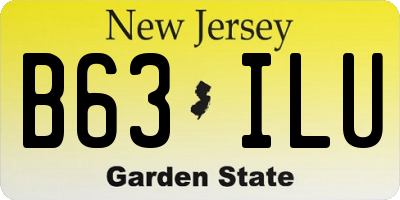 NJ license plate B63ILU