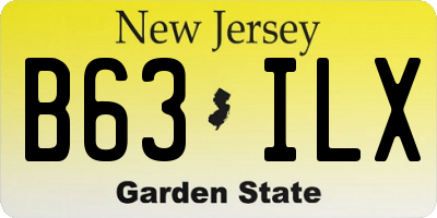 NJ license plate B63ILX