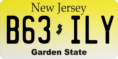 NJ license plate B63ILY