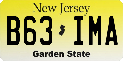 NJ license plate B63IMA
