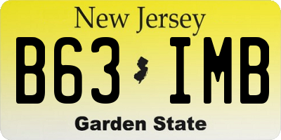 NJ license plate B63IMB