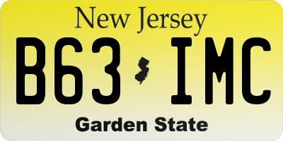 NJ license plate B63IMC