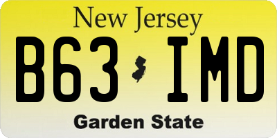 NJ license plate B63IMD