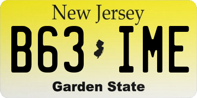NJ license plate B63IME