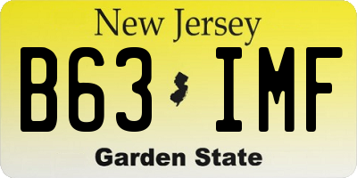 NJ license plate B63IMF