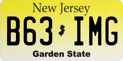 NJ license plate B63IMG