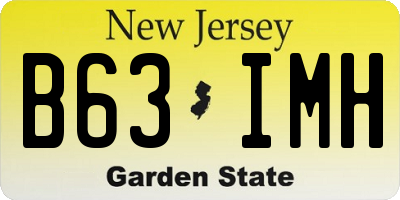 NJ license plate B63IMH