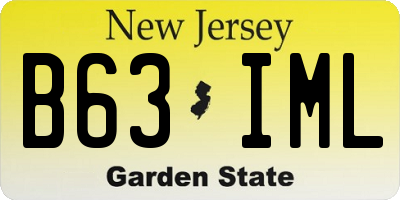 NJ license plate B63IML