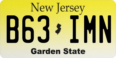 NJ license plate B63IMN