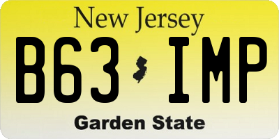 NJ license plate B63IMP