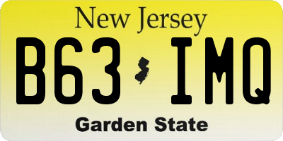 NJ license plate B63IMQ
