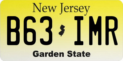NJ license plate B63IMR