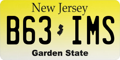 NJ license plate B63IMS