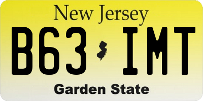 NJ license plate B63IMT
