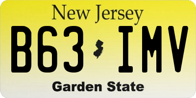 NJ license plate B63IMV