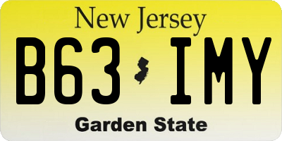 NJ license plate B63IMY